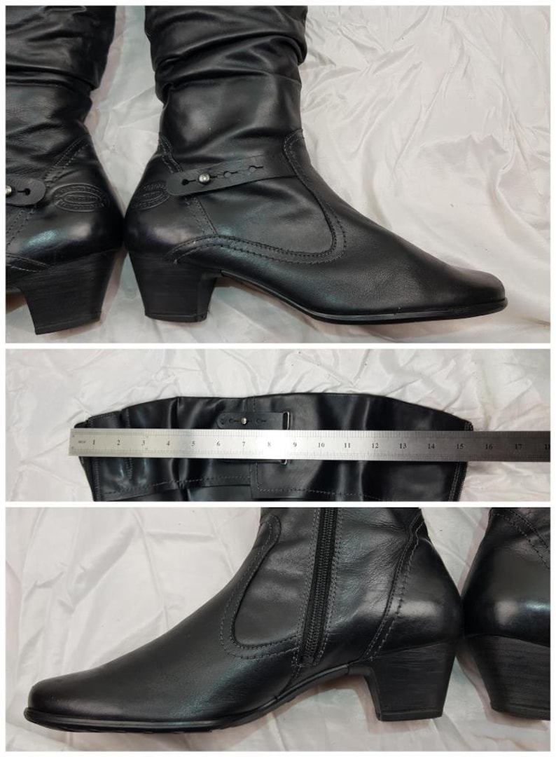 vintage black knee high boots