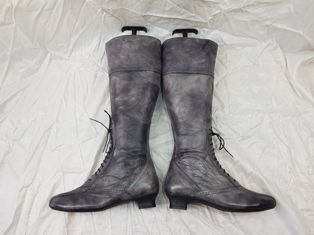vintage lace up knee high boots