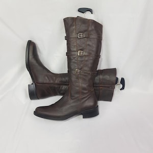 Middeleeuwse kniehoge leren laarzen dames, jaren 90 renaissance eerlijke schoenen dames, vintage hoge laarzen, ren faire dameslaarzen maat 9 VS