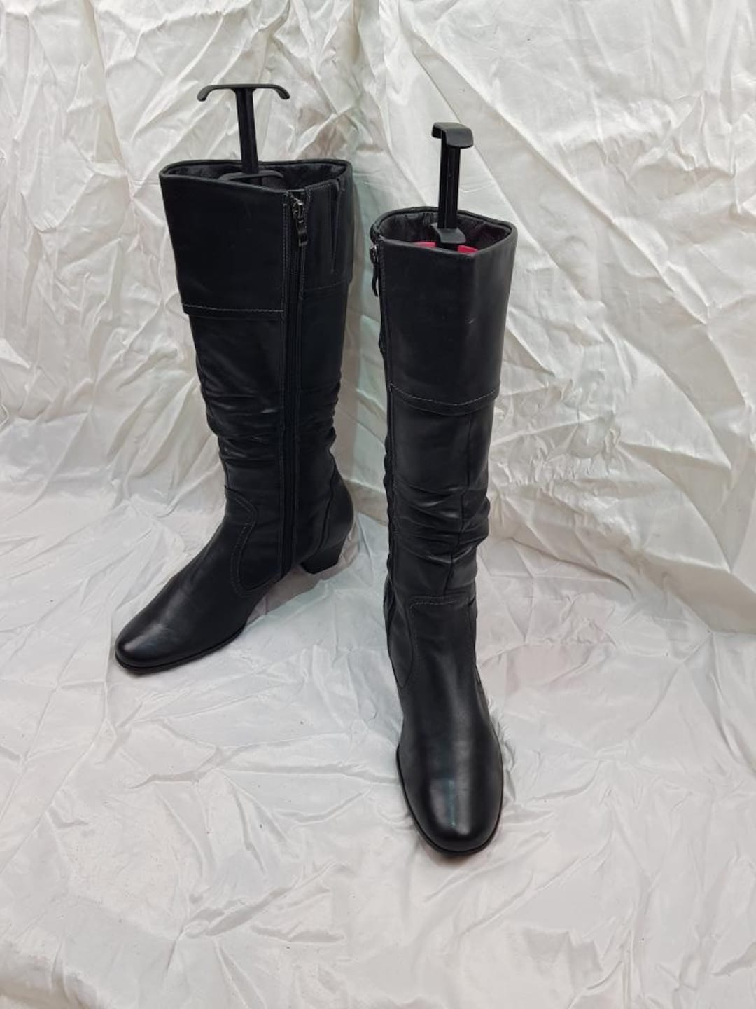 vintage black knee high boots