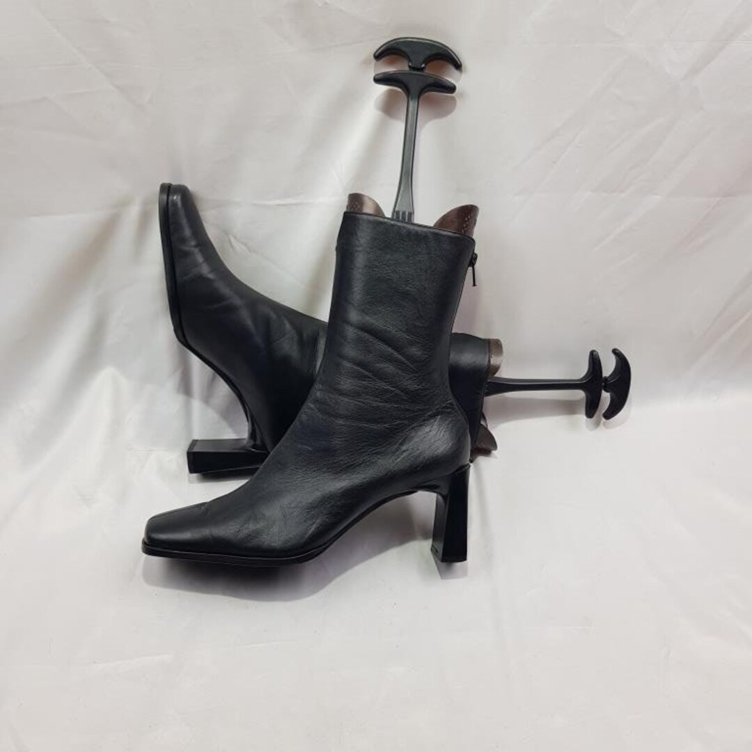 Ankle Square Toe Boots Vintage Tan