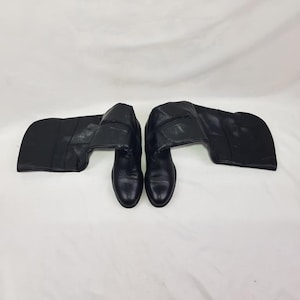 Over de knie slouchy hoge leren laarzen dames, y2k lange zwarte mod laarzen, schoenen dames, laarzen dames, jaren 90 rijdende dameslaarzen maat 7 VS