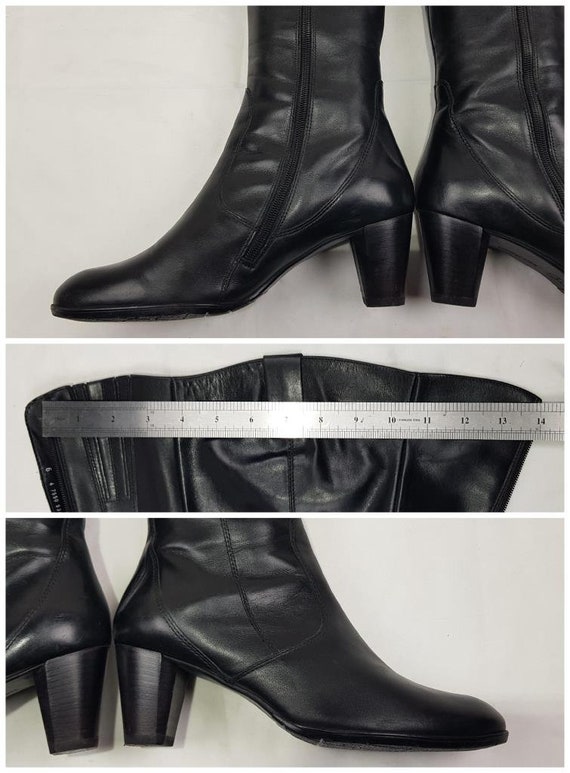 Gogo knee high boots, black leather boots women, … - image 2