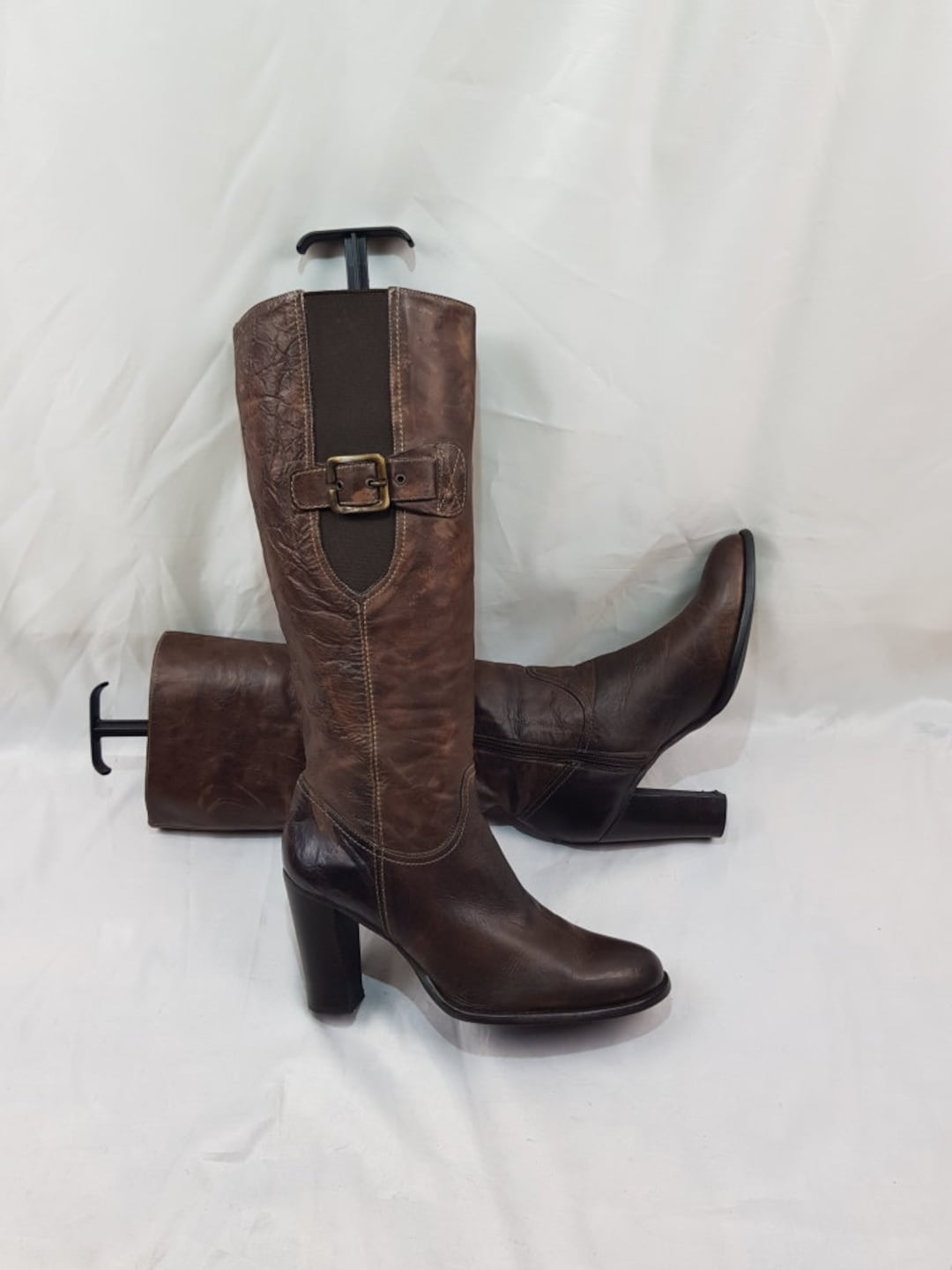 Y2k Vintage Knee High Heeled Boots, Made in Italy, Shoes Women, 90s Brown Leather Boots Women, Round Toe High Heel Boots, - Etsy Y2k Vintage Knee High Heeled Boots, Made in Italy, Shoes Women, 90s Brown Leather Boots Women, Round Toe High Heel Boots, - Etsy