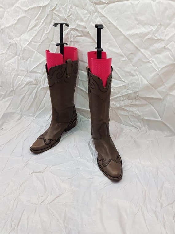 Bottes De Cowboy En Cuir Pour Femmes: Bottines De Cheville En Daim De