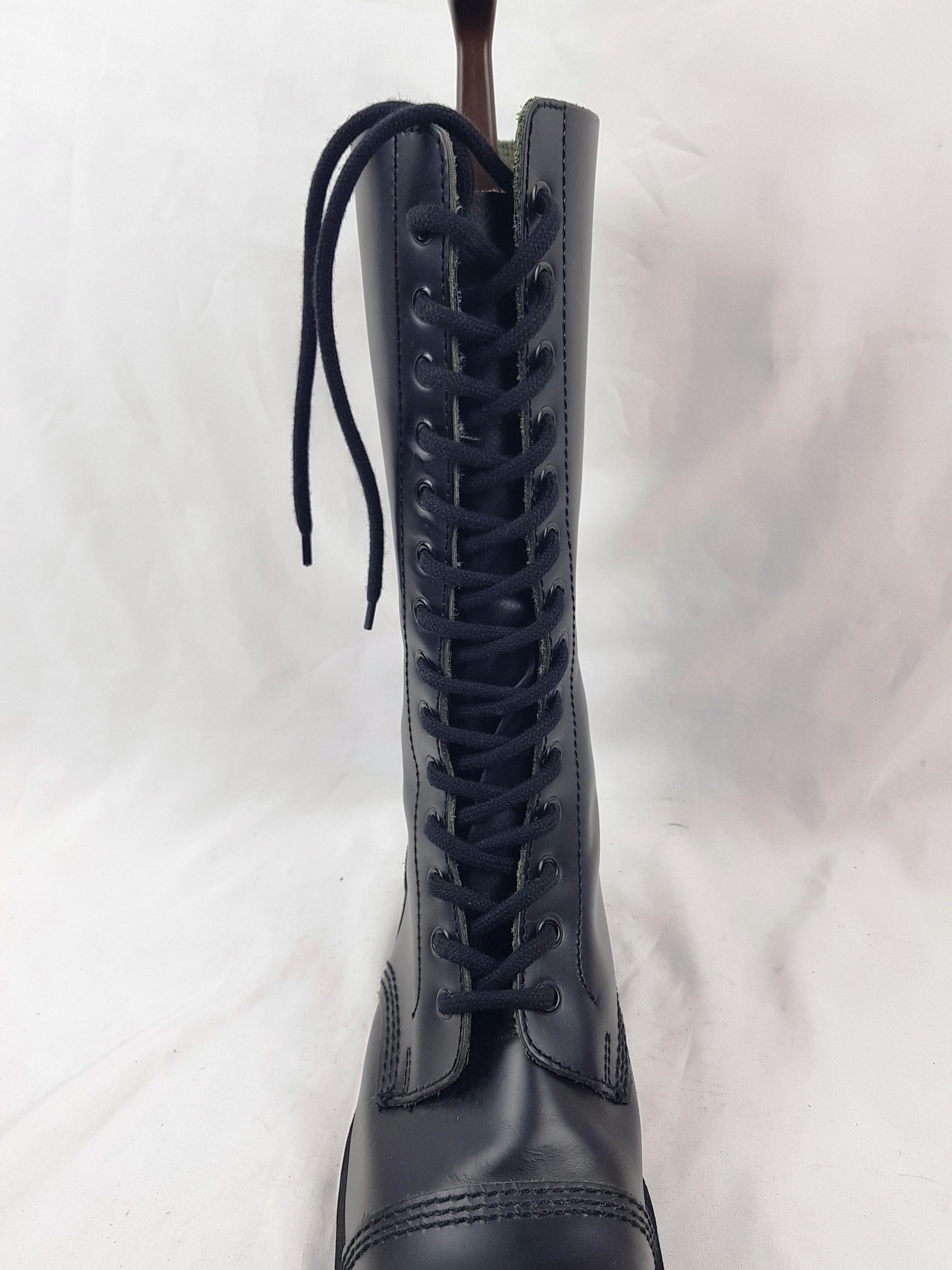Leather Steel Toe Combat Lace up Goth Platform Boots: Y2K 