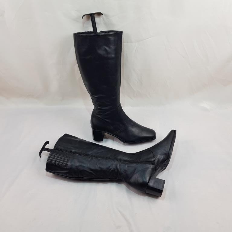 Y2k Square Toe Knee High Boots 2in Heel Shoes Women Black Leather Boots Women Heeled Retro Vintage Womens Boots 90s Gothic Tall Boots Etsy