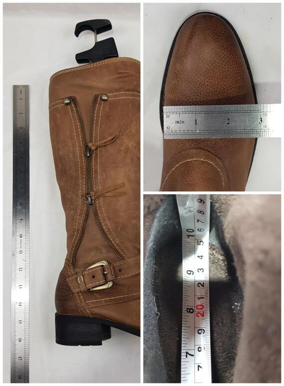 Women Knee High Heels Ethic Shoes Vintage Pu Leather High Boots