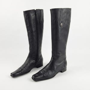 Y2k Leather Boots - Etsy