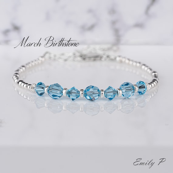 Buy Aquamarine Bracelet Crystal Thread Bracelet Aquamarine Jewelry 21s  Birthday Gift for Her Healing Crystal Bracelet March Birthstone Bracelet  Online in India - Etsy