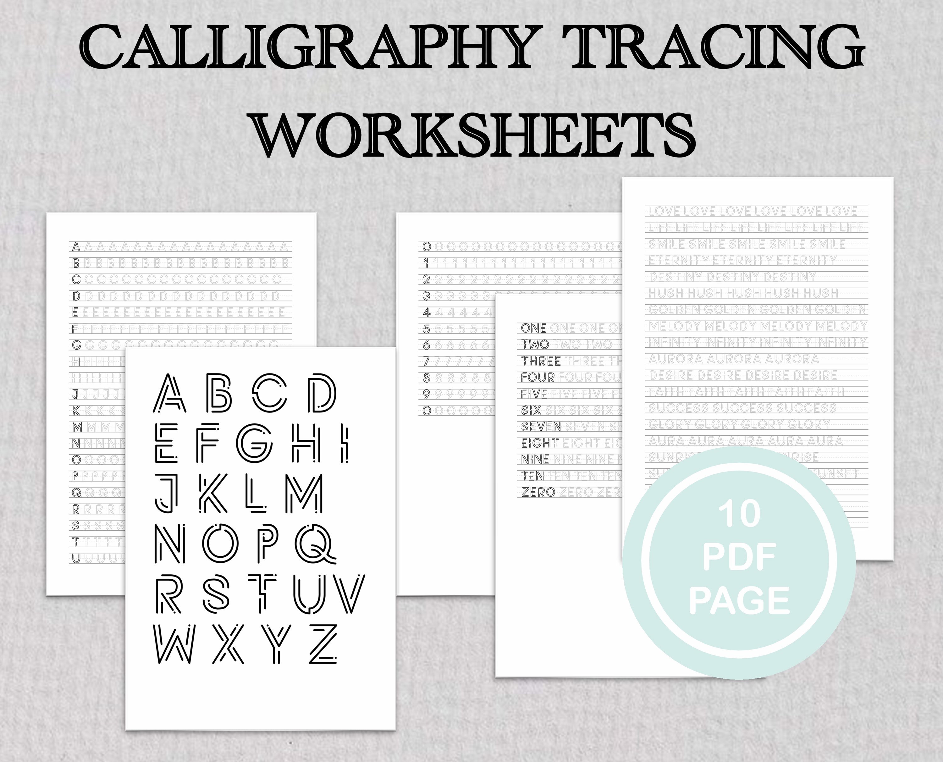 Hand Lettering Worksheets Modern Calligraphy Calligraphy For Etsy Hand Lettering Worksheets Modern Calligraphy Calligraphy For Etsy