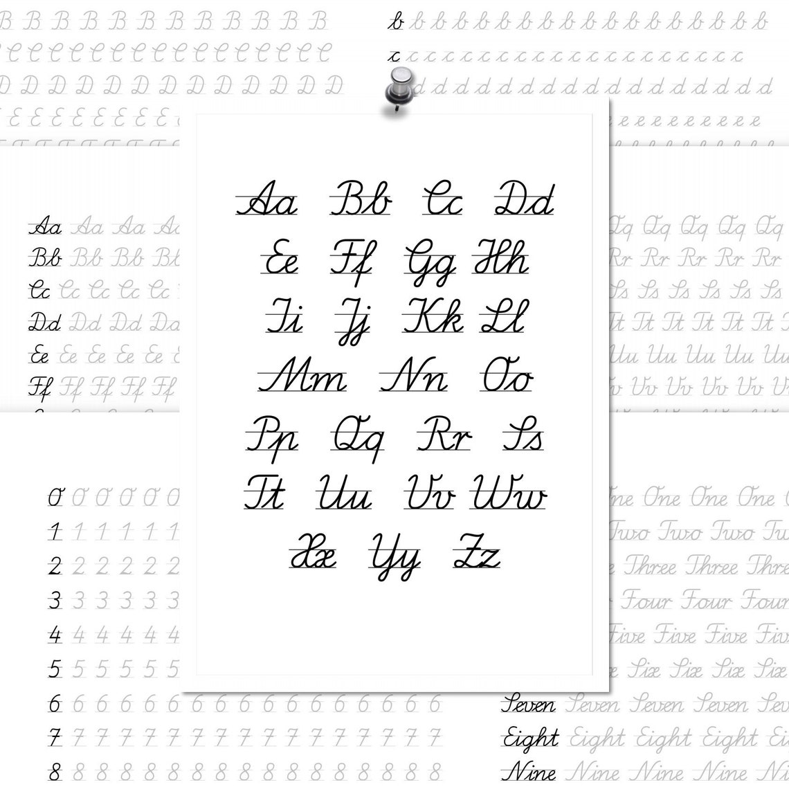 CURSIVE ALPHABET TRACING Calligraphy sheets Handwriting | Etsy