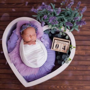 Accesorio de fotografía de corazón para recién nacidos, accesorio de fotografía para bebés, corazón de madera para posar, accesorios de fotografía de madera para hacer uno mismo