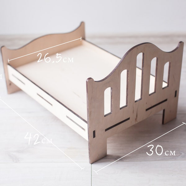 Newborn Bed Photography Prop, Baby Photo prop, Doll Furniture, Doll Bed, Wooden Posing Bed, Wood Photo Props DIY