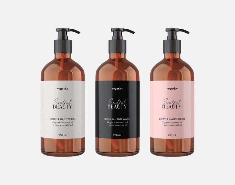 Hand and Body Wash Label Template Editable Design for Liquid Etsy