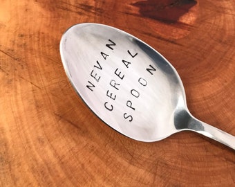 Personalized Spoon,Cereal Killer Spoon,Hand Stamped Spoon,Personalized Engraved Spoon,Unique foodie gift,Engraved stainless spoon