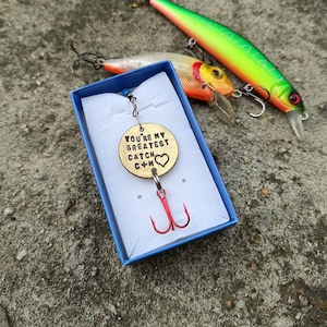 Fishing Lure - Custom Fish Hook - Personalized Fishing Lure - Silver Fish Hook - Copper Fishing Lure - Father&#39;s Day Gift for Dad