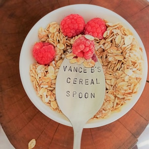 Cereal killer spoon, Cereal Lover Gift,Custom Spoon,Personalized Engraved Spoon,Spoon custom stamping,Hand Stamped Spoon,Unique foodie gift