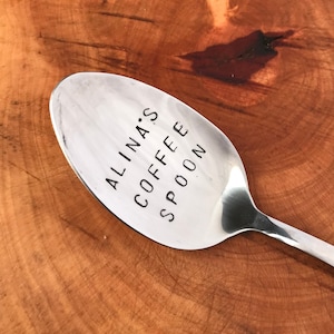 Personalized Spoon,Hand Stamped Spoon,personalized coffee spoon,Personalized Peanut Butter Spoon,Unique foodie gift,Engraved stainless spoon