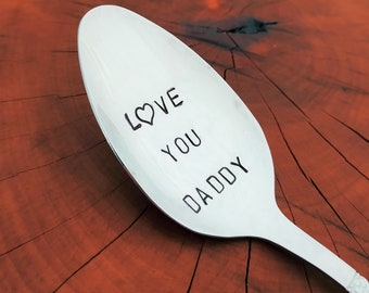 Love You Dad Stamped Spoon, Reminder of dad, Father's Day Gift, Dad Gift, I Love You Dad, Sustainable Gift, Memory of dad