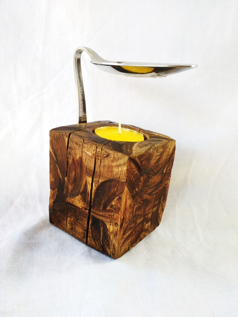 Spoon Oil Burner/Personalized Oil Burner/Reclaimed Rustic Etsy