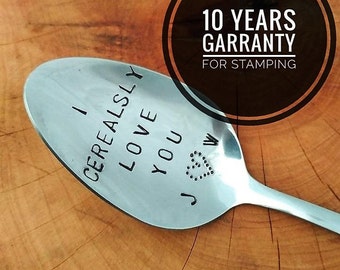 Cuillère à Céréales Gravée En Acier Inoxydable Pour Lui, Elle, épouse