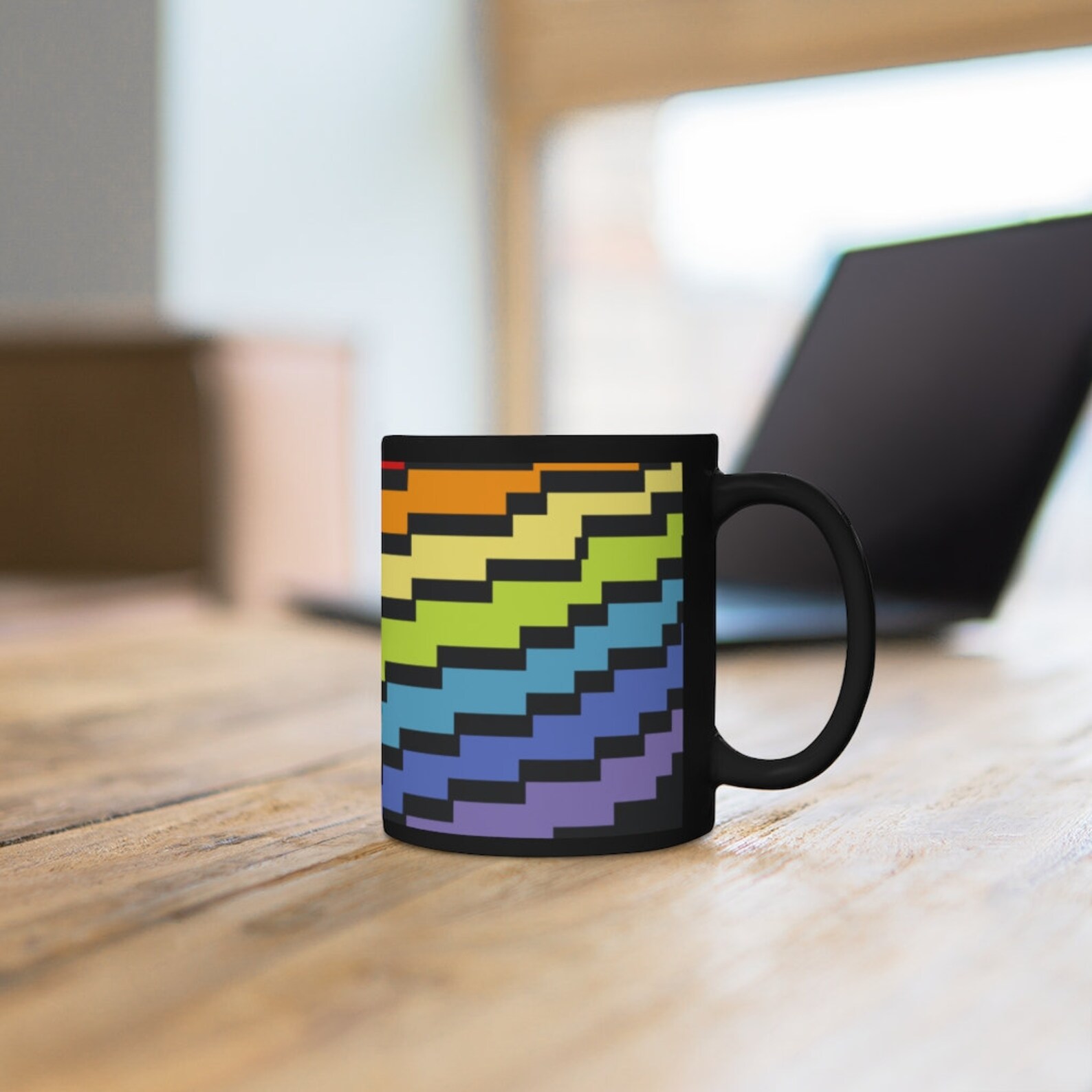 Taza de café arco iris de 8 bits 11oz Etsy