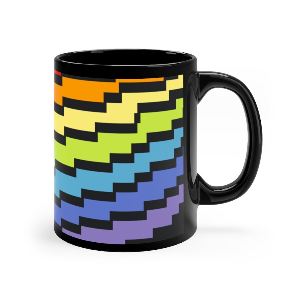 Taza de café arco iris de 8 bits 11oz Etsy
