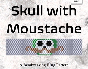 Skull with Moustache Ring