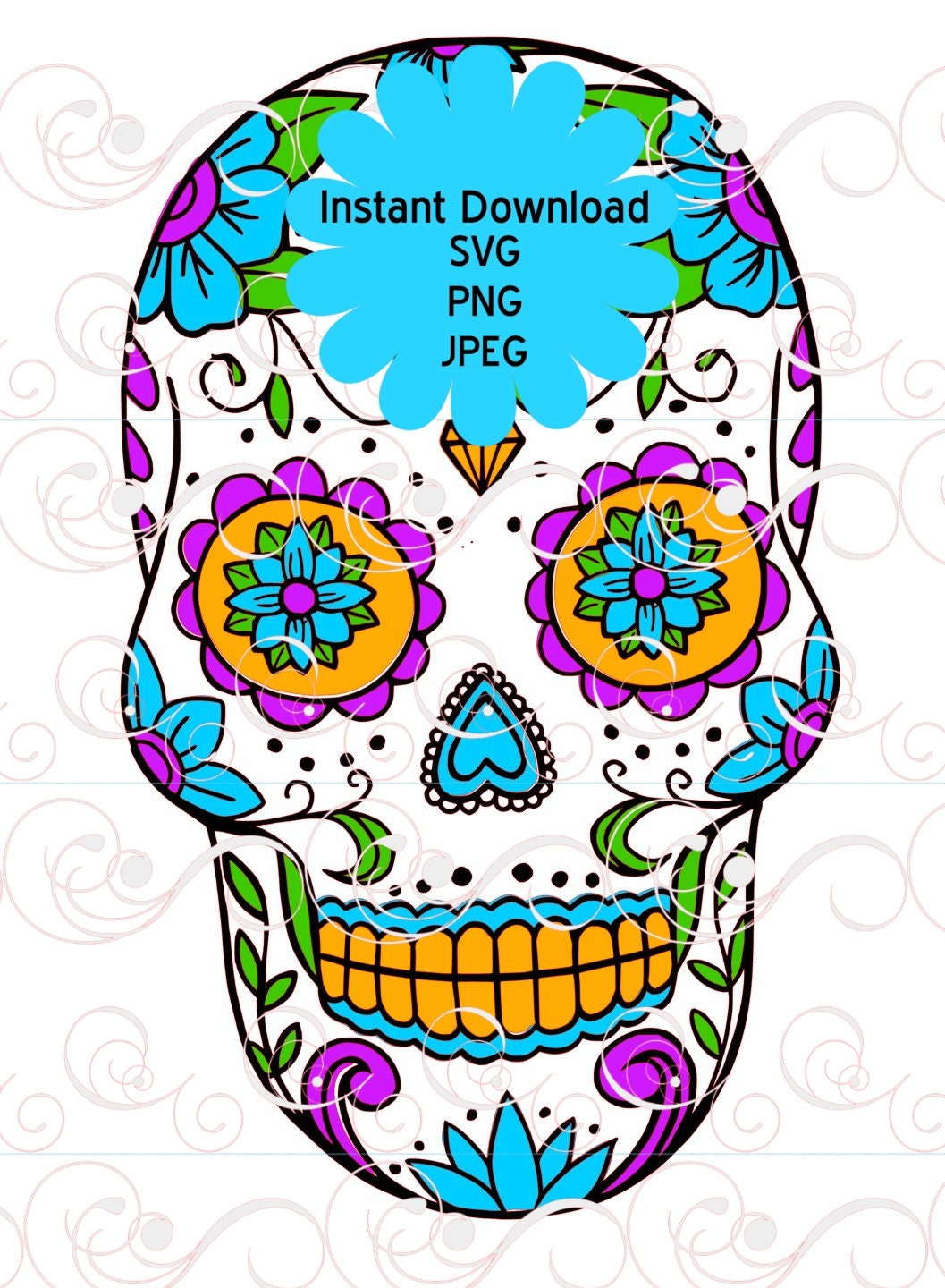Download Day Of The Dead Layered Svg Sugar Skull Svg Etsy