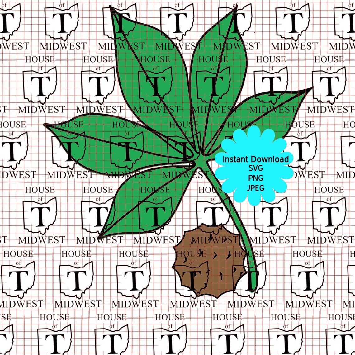 Buckeye leaf layered SVG Etsy