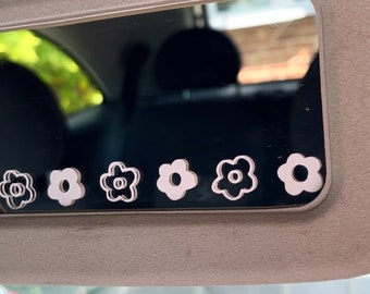 Daisy flowers mirror decal, car sticker, mirror sticker, mirror decal, car decal, window sticker, aesthetic cute car sticker, vinyl sticker