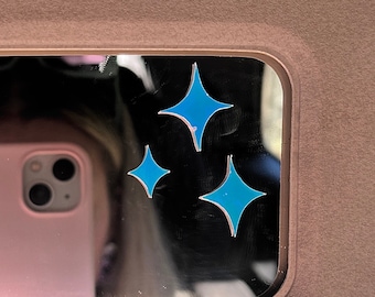 Sparkle stars mirror decal, car sticker, mirror sticker, mirror decal, car decal, window sticker, aesthetic cute car sticker, vinyl sticker