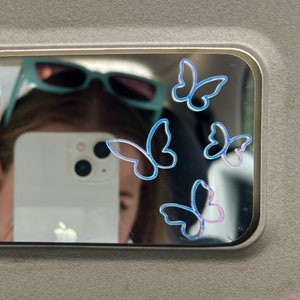 butterfly mirror decal, car sticker, mirror sticker, mirror decal, car decal, window sticker, aesthetic cute car sticker, vinyl sticker