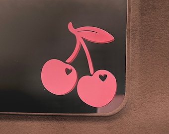 Cute Cherry mirror decal, car sticker, mirror sticker, mirror decal, car decal, window sticker, aesthetic cute car sticker, vinyl sticker
