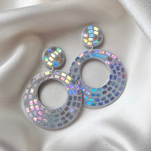 ピアス Numbering Epoxy-Colored Vintage Hoop Earrings #8290 SA5B0002 Amazon.com: Old English Font Word Large Bamboo Hoop Earrings