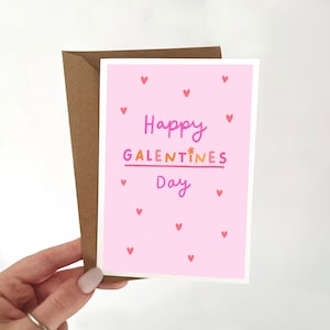 Galentine's Day Karte, Freundschaftskarte, Single Mädchen Karte, Valentinstagskarte für Ihre beste Freundin, Liebe Sie Bestie Geschenk, Soul Sisters A6 Karte