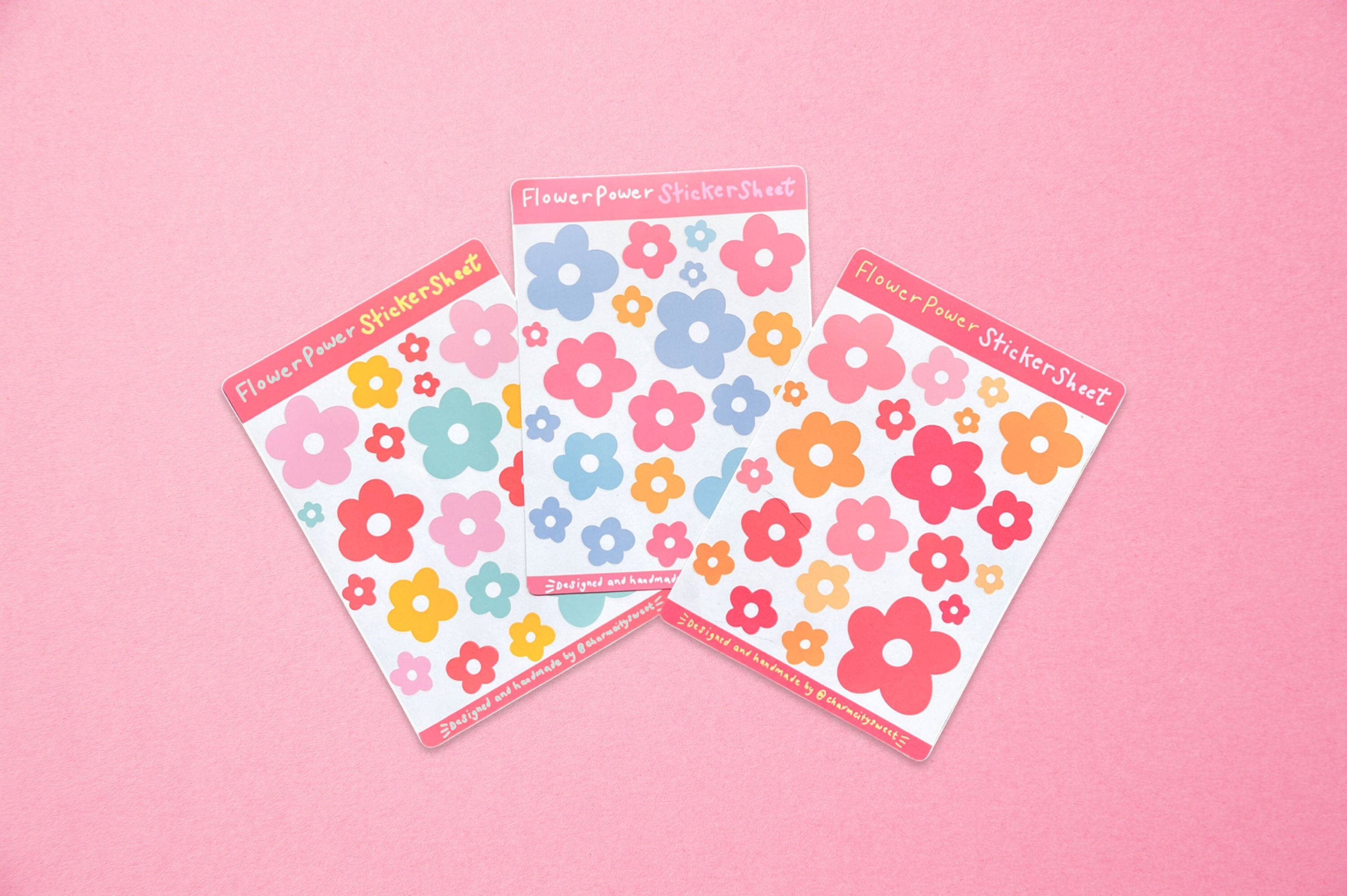 minimalist flower sticker pack