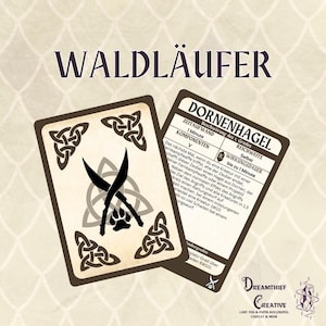 Cartas de Magia Ranger DnD5E 2014 Alemão | Livro de feitiços DND | Feitiços de D&D para imprimir | Dungeons and Dragons 5ª Edição | Acessórios DND