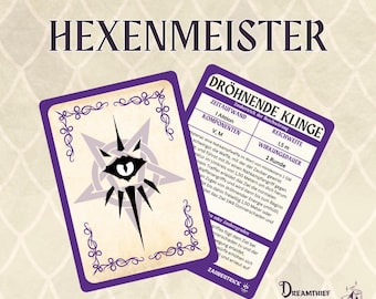 Hexenmeister DnD5E 2014 Zauberkarten Deutsch | DND Zauberbuch | Druckbare D&D Zauber | Dungeons und Dragons 5. Edition | DND Zubehör