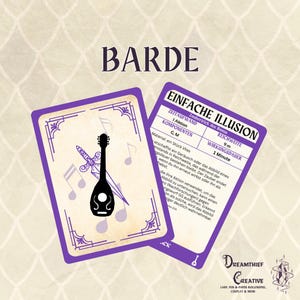 Barde DnD5E 2014 Zauberkarten Deutsch | DND Zauberbuch | Druckbare D&D Zauber | Dungeons und Dragons 5. Edition | DND Zubehör