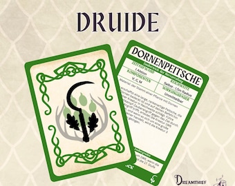 Druide DnD5E 2014 Zauberkarten Deutsch | DND Zauberbuch | Druckbare D&D Zauber | Dungeons und Dragons 5. Edition | DND Zubehör