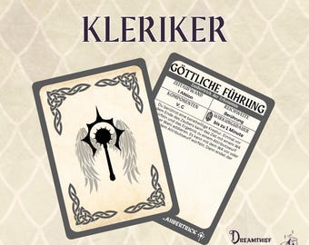 Kleriker DnD5E 2014 Zauberkarten Deutsch | DND Zauberbuch | Druckbare D&D Zauber | Dungeons und Dragons 5. Edition | DND Zubehör