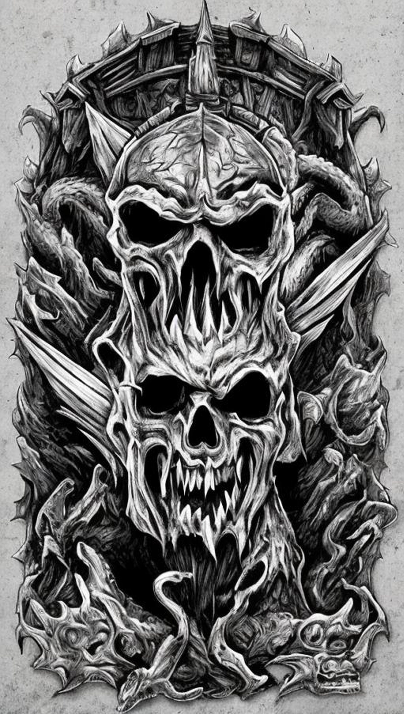 Skull Dragon Castle Tattoo Art Instant Digital Download PNG Format Etsy