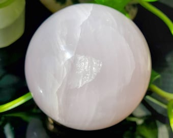 Pink Mangano Calcite Sphere UV Reactive Pink Calcite Mangano Calcite Pink Calcite Sphere Mangano Calcite Sphere Glow in the Dark Crystal