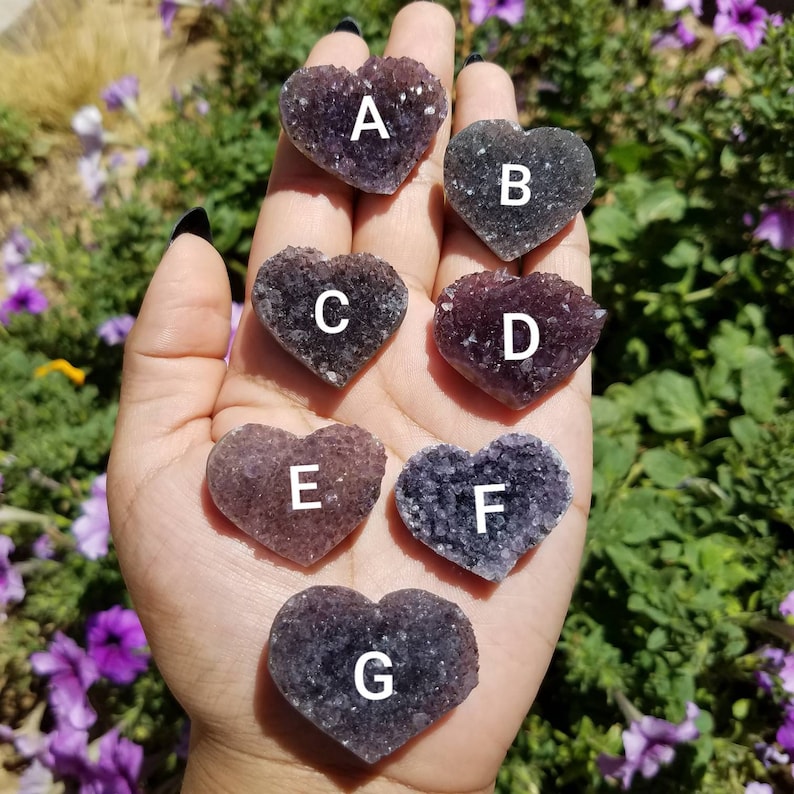 Mini Druzy Rainbow Amethyst Heart Choose your own amethyst heart