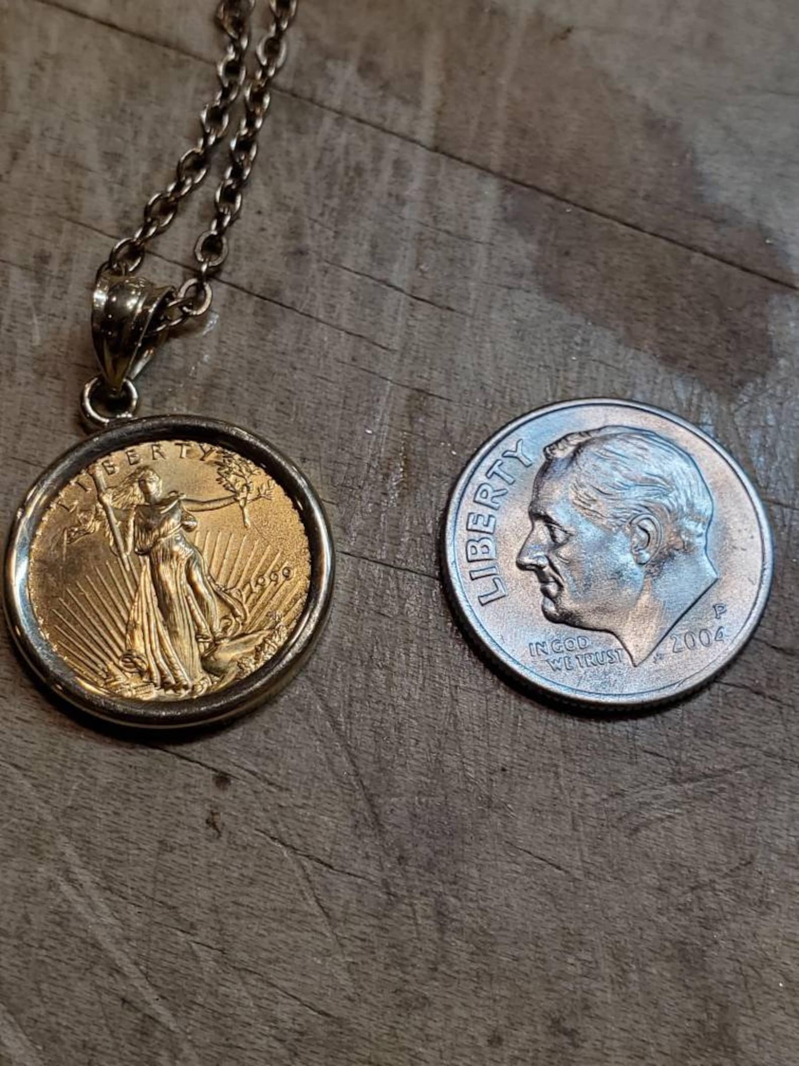 Gold Coin Necklace Gold Coin Pendantgold Coin Gold 1/10 Etsy Gold Coin Necklace Gold Coin Pendantgold Coin Gold 1/10 Etsy