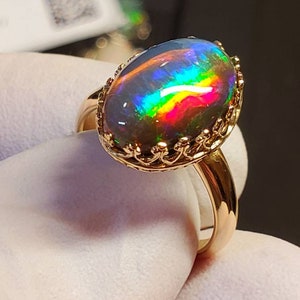 Black opal, black fire opal ring, engagement ring,  opal ring, opal jewelry, opal, natural opal