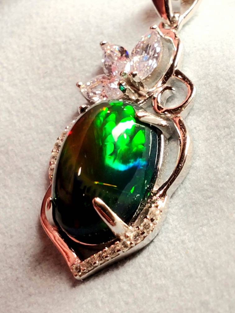Crystal pendant opal jewelry necklace opal necklace opal | Etsy