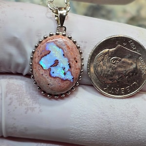 Opaalhanger, Mexicaanse cantera opaalhanger, colgante de opal, opaalketting afbeelding 1